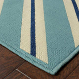 9' X 13' Blue Geometric Stain Resistant Indoor Outdoor Area Rug - Homeroots - Flyclothing LLC
