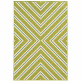 9' X 13' Blue and Green Geometric Stain Resistant Indoor Outdoor Area Rug - Homeroots - Flyclothing LLC