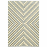 9' X 13' Gray and Ivory Geometric Stain Resistant Indoor Outdoor Area Rug - Homeroots - Flyclothing LLC