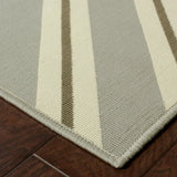 9' X 13' Gray and Ivory Geometric Stain Resistant Indoor Outdoor Area Rug - Homeroots - Flyclothing LLC