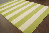 9' X 13' Green and Ivory Geometric Stain Resistant Indoor Outdoor Area Rug - Homeroots - Flyclothing LLC