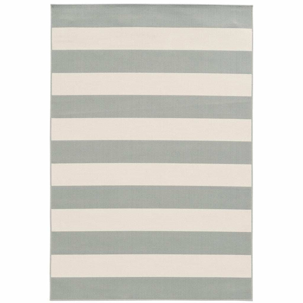9' X 13' Gray and Ivory Geometric Stain Resistant Indoor Outdoor Area Rug - Homeroots - Flyclothing LLC
