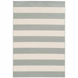 9' X 13' Gray and Ivory Geometric Stain Resistant Indoor Outdoor Area Rug - Homeroots - Flyclothing LLC