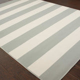 9' X 13' Gray and Ivory Geometric Stain Resistant Indoor Outdoor Area Rug - Homeroots - Flyclothing LLC