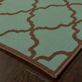 9' X 13' Blue Geometric Stain Resistant Indoor Outdoor Area Rug - Homeroots - Flyclothing LLC