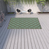 9' X 13' Blue Geometric Stain Resistant Indoor Outdoor Area Rug - Homeroots - Flyclothing LLC