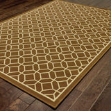 9' X 13' Brown and Ivory Geometric Stain Resistant Indoor Outdoor Area Rug - Homeroots - Flyclothing LLC