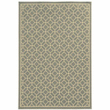 9' X 13' Gray and Ivory Geometric Stain Resistant Indoor Outdoor Area Rug - Homeroots - Flyclothing LLC