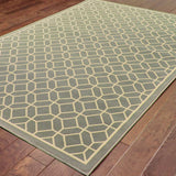9' X 13' Gray and Ivory Geometric Stain Resistant Indoor Outdoor Area Rug - Homeroots - Flyclothing LLC