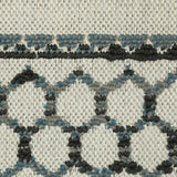 2' X 7' Blue and Beige Geometric Stain Resistant Indoor Outdoor Area Rug - Homeroots