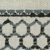 8' X 10' Blue and Beige Geometric Stain Resistant Indoor Outdoor Area Rug - Homeroots - Flyclothing LLC