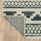 10' X 13' Blue and Beige Geometric Stain Resistant Indoor Outdoor Area Rug - Homeroots - Flyclothing LLC