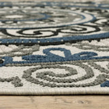 3' X 5' Blue and Beige Geometric Stain Resistant Indoor Outdoor Area Rug - Homeroots - Flyclothing LLC