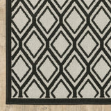 2' X 7' Beige and Black Geometric Stain Resistant Indoor Outdoor Area Rug - Homeroots - Flyclothing LLC