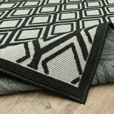 2' X 7' Beige and Black Geometric Stain Resistant Indoor Outdoor Area Rug - Homeroots - Flyclothing LLC