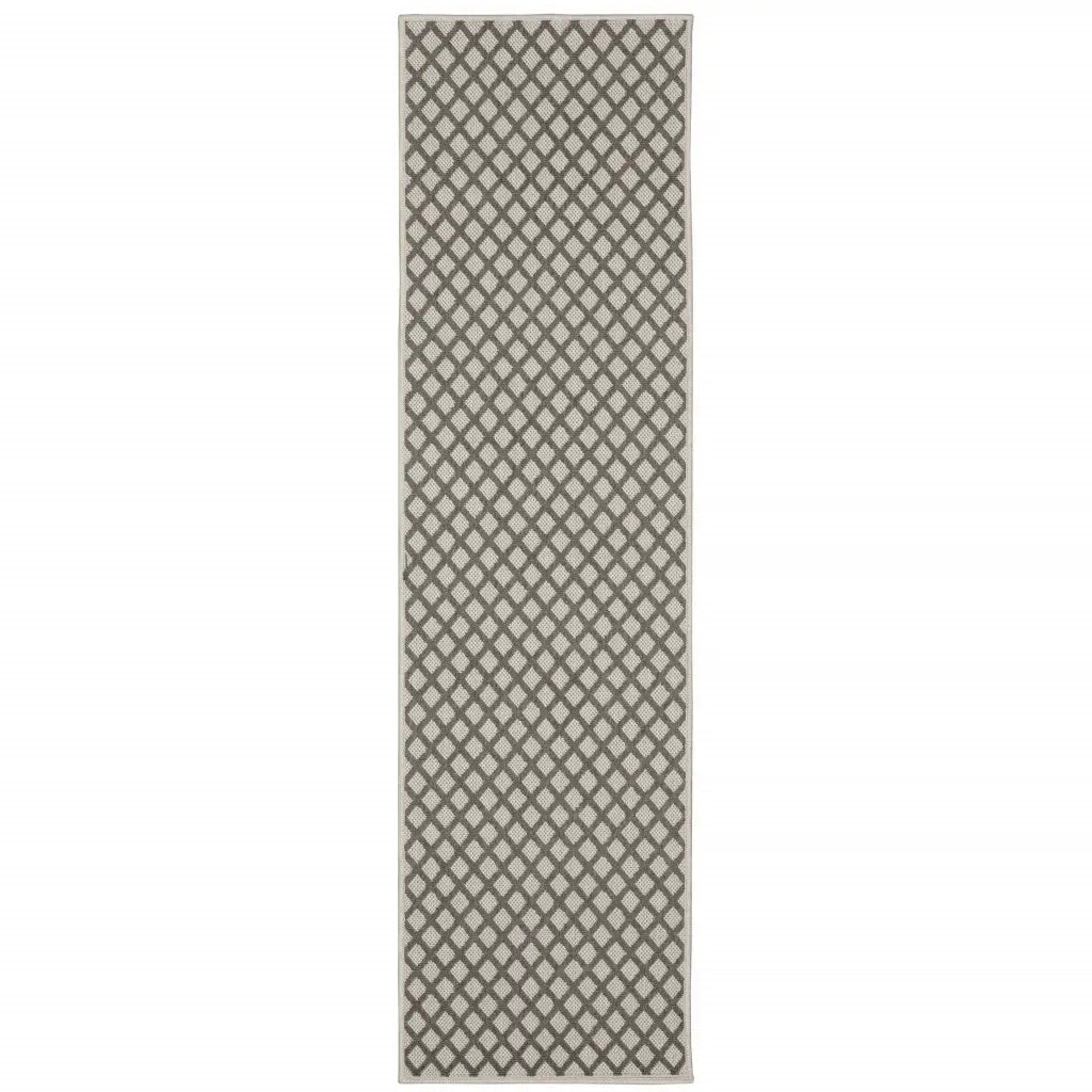 2' X 7' Beige Geometric Stain Resistant Indoor Outdoor Area Rug - Homeroots - Flyclothing LLC