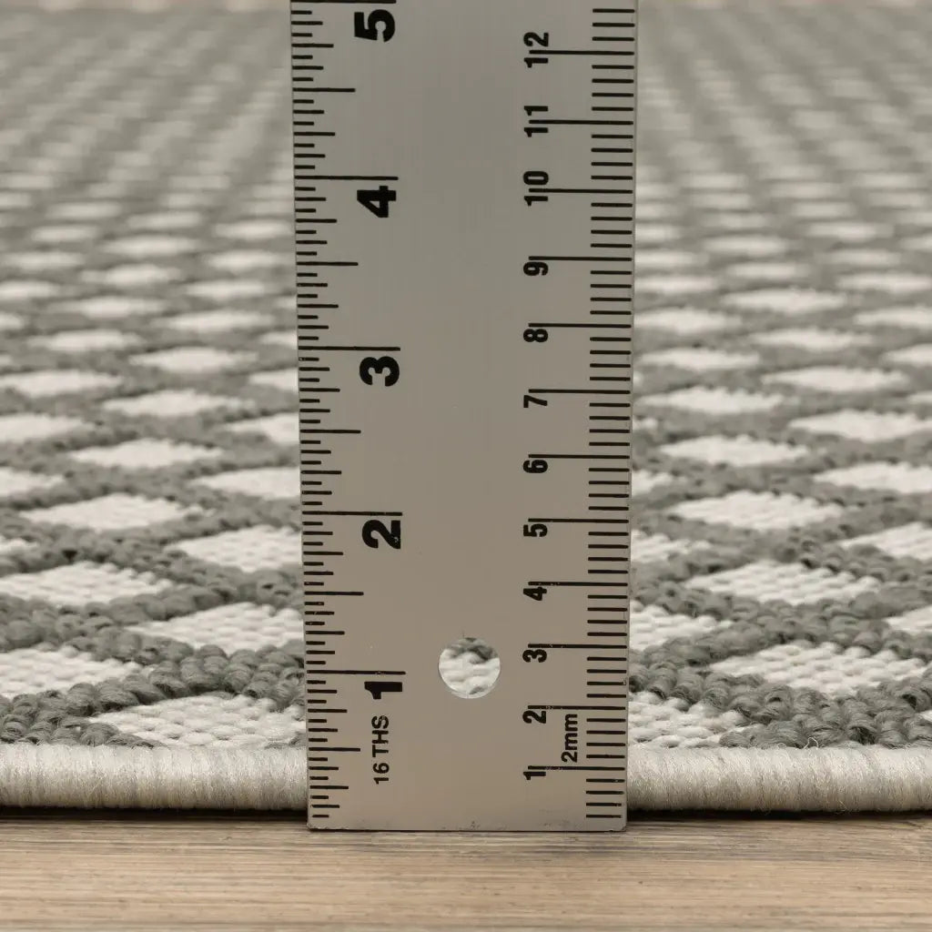 2' X 7' Beige Geometric Stain Resistant Indoor Outdoor Area Rug - Homeroots - Flyclothing LLC