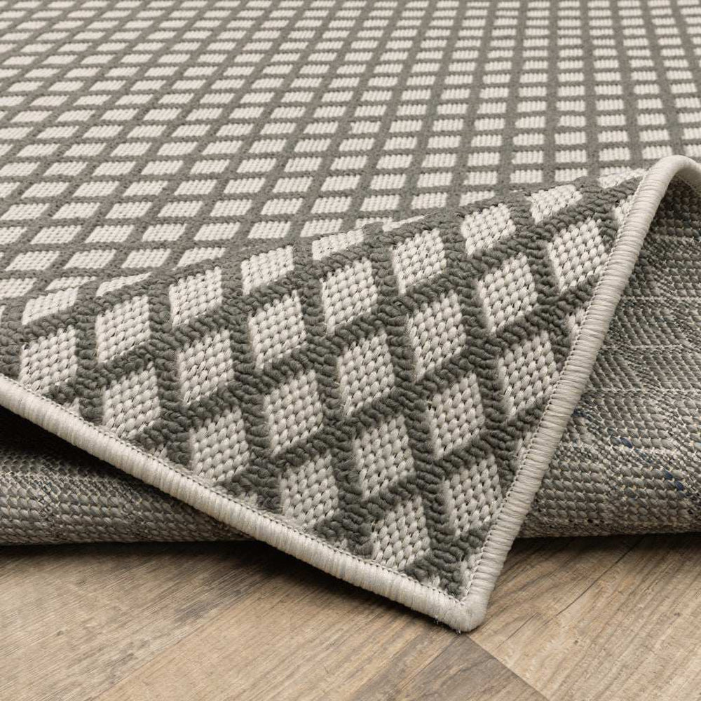 2' X 7' Beige Geometric Stain Resistant Indoor Outdoor Area Rug - Homeroots - Flyclothing LLC
