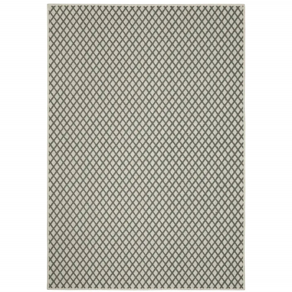 7' X 9' Beige Geometric Stain Resistant Indoor Outdoor Area Rug - Homeroots - Flyclothing LLC