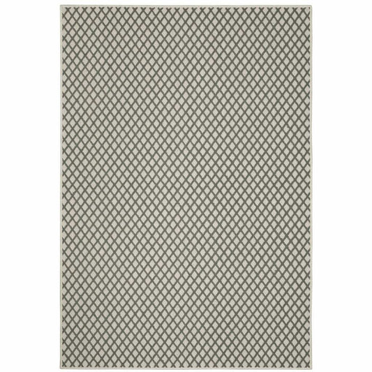 8' X 10' Beige Geometric Stain Resistant Indoor Outdoor Area Rug - Homeroots - Flyclothing LLC