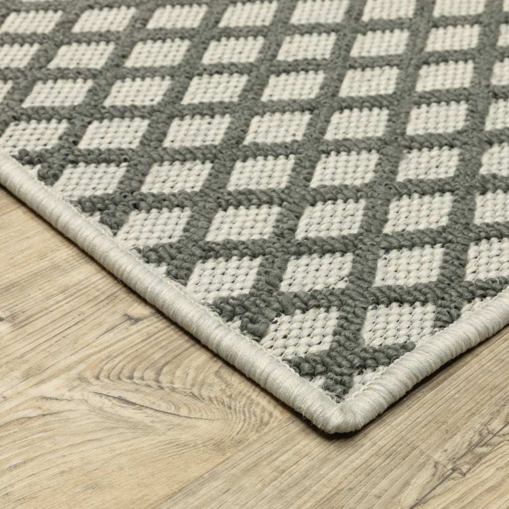 8' X 10' Beige Geometric Stain Resistant Indoor Outdoor Area Rug - Homeroots - Flyclothing LLC
