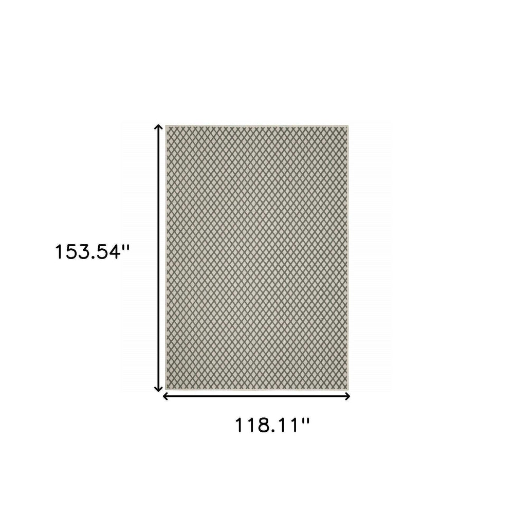 10' X 13' Beige Geometric Stain Resistant Indoor Outdoor Area Rug - Homeroots - Flyclothing LLC