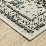 8' X 10' Blue and Beige Oriental Stain Resistant Indoor Outdoor Area Rug - Homeroots - Flyclothing LLC