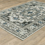 8' X 10' Blue and Beige Oriental Stain Resistant Indoor Outdoor Area Rug - Homeroots - Flyclothing LLC