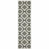 2' X 7' Beige and Black Geometric Stain Resistant Indoor Outdoor Area Rug - Homeroots - Flyclothing LLC