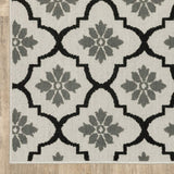 2' X 7' Beige and Black Geometric Stain Resistant Indoor Outdoor Area Rug - Homeroots - Flyclothing LLC