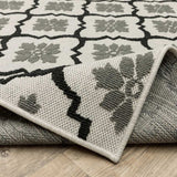 2' X 7' Beige and Black Geometric Stain Resistant Indoor Outdoor Area Rug - Homeroots - Flyclothing LLC