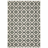 8' X 10' Beige and Black Geometric Stain Resistant Indoor Outdoor Area Rug - Homeroots - Flyclothing LLC