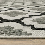 8' X 10' Beige and Black Geometric Stain Resistant Indoor Outdoor Area Rug - Homeroots - Flyclothing LLC