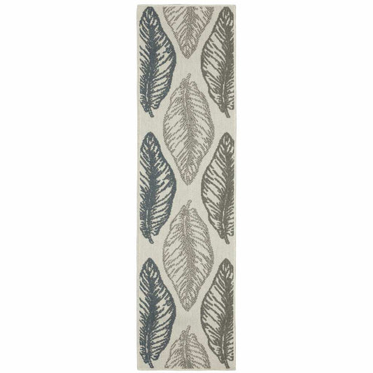 2' X 7' Beige Floral Stain Resistant Indoor Outdoor Area Rug - Homeroots - Flyclothing LLC