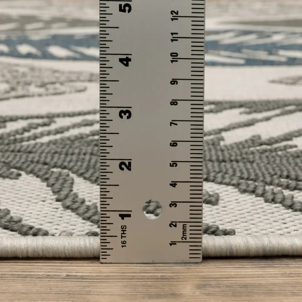 2' X 7' Beige Floral Stain Resistant Indoor Outdoor Area Rug - Homeroots - Flyclothing LLC