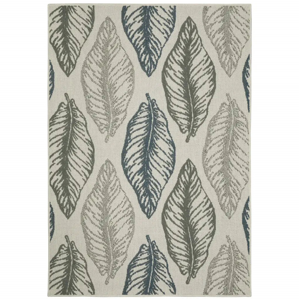 3' X 5' Beige Floral Stain Resistant Indoor Outdoor Area Rug - Homeroots - Flyclothing LLC