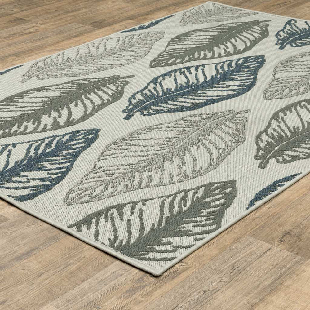 3' X 5' Beige Floral Stain Resistant Indoor Outdoor Area Rug - Homeroots - Flyclothing LLC