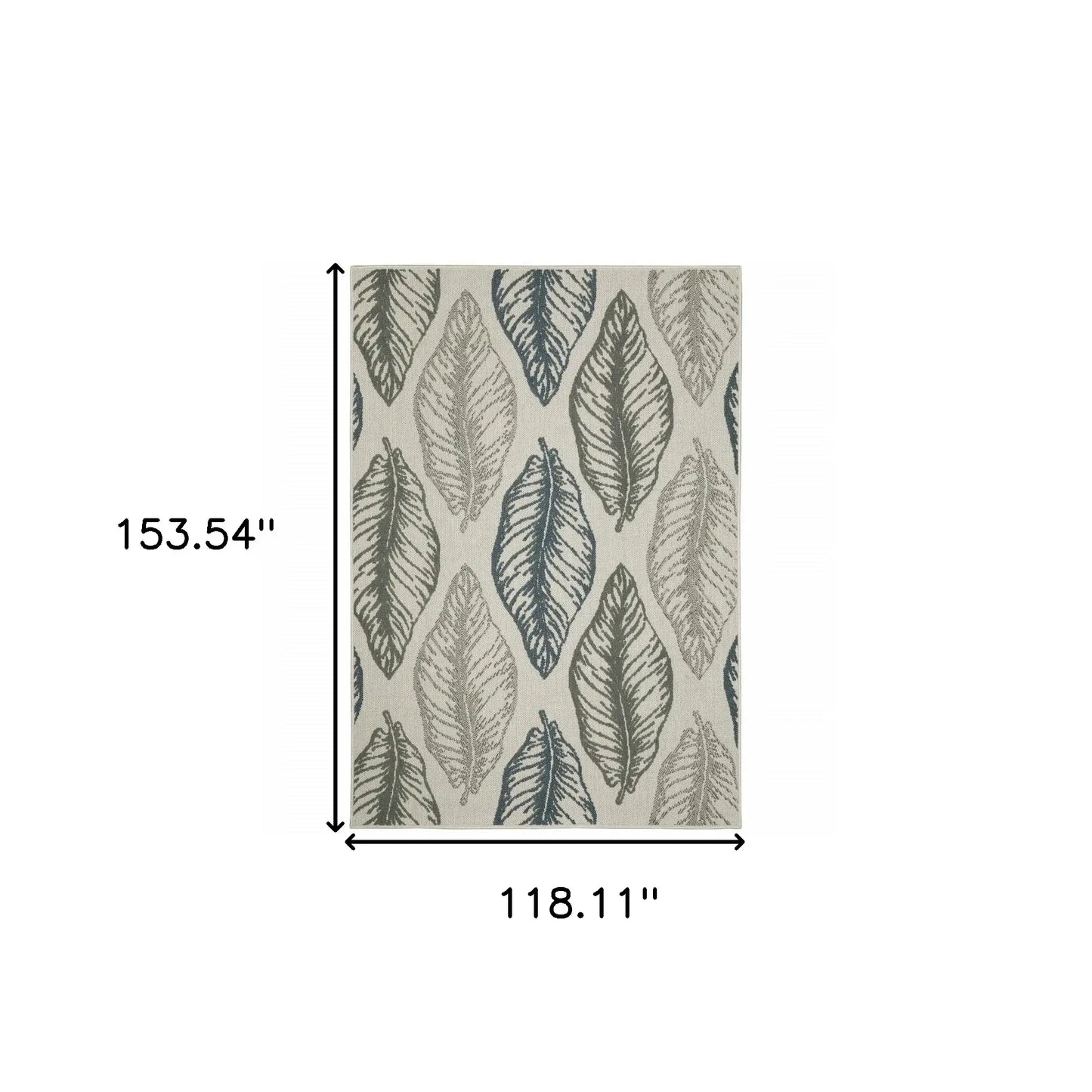 10' X 13' Beige Floral Stain Resistant Indoor Outdoor Area Rug - Homeroots - Flyclothing LLC