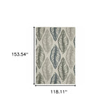10' X 13' Beige Floral Stain Resistant Indoor Outdoor Area Rug - Homeroots - Flyclothing LLC
