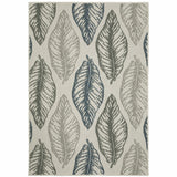10' X 13' Beige Floral Stain Resistant Indoor Outdoor Area Rug - Homeroots