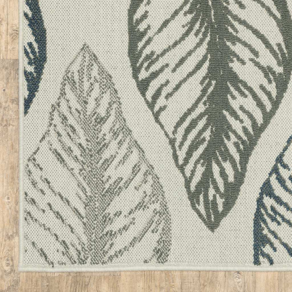 10' X 13' Beige Floral Stain Resistant Indoor Outdoor Area Rug - Homeroots - Flyclothing LLC