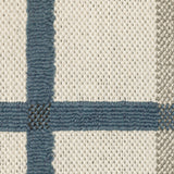 2' X 7' Blue and Beige Geometric Stain Resistant Indoor Outdoor Area Rug - Homeroots