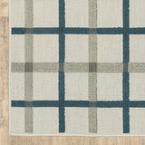2' X 7' Blue and Beige Geometric Stain Resistant Indoor Outdoor Area Rug - Homeroots - Flyclothing LLC