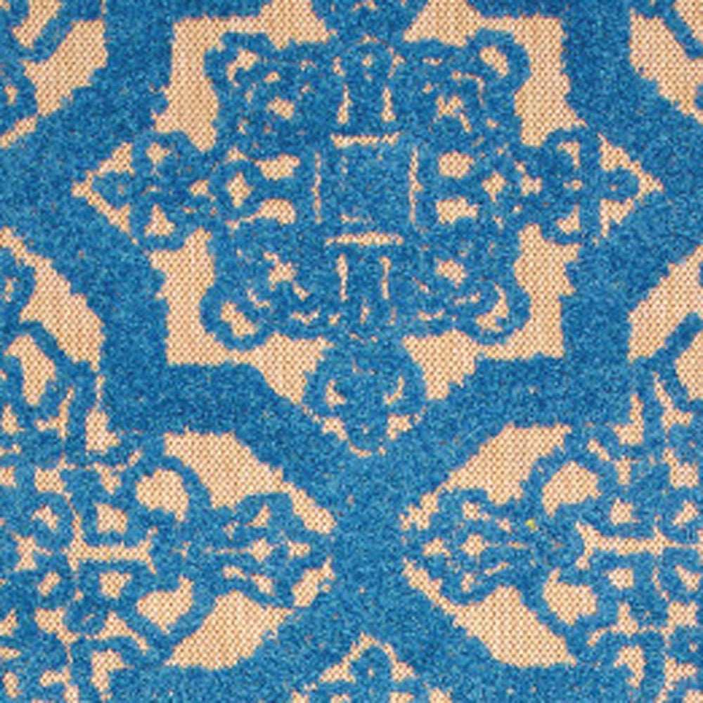 2' X 8' Blue and Beige Oriental Stain Resistant Indoor Outdoor Area Rug - Homeroots - Flyclothing LLC