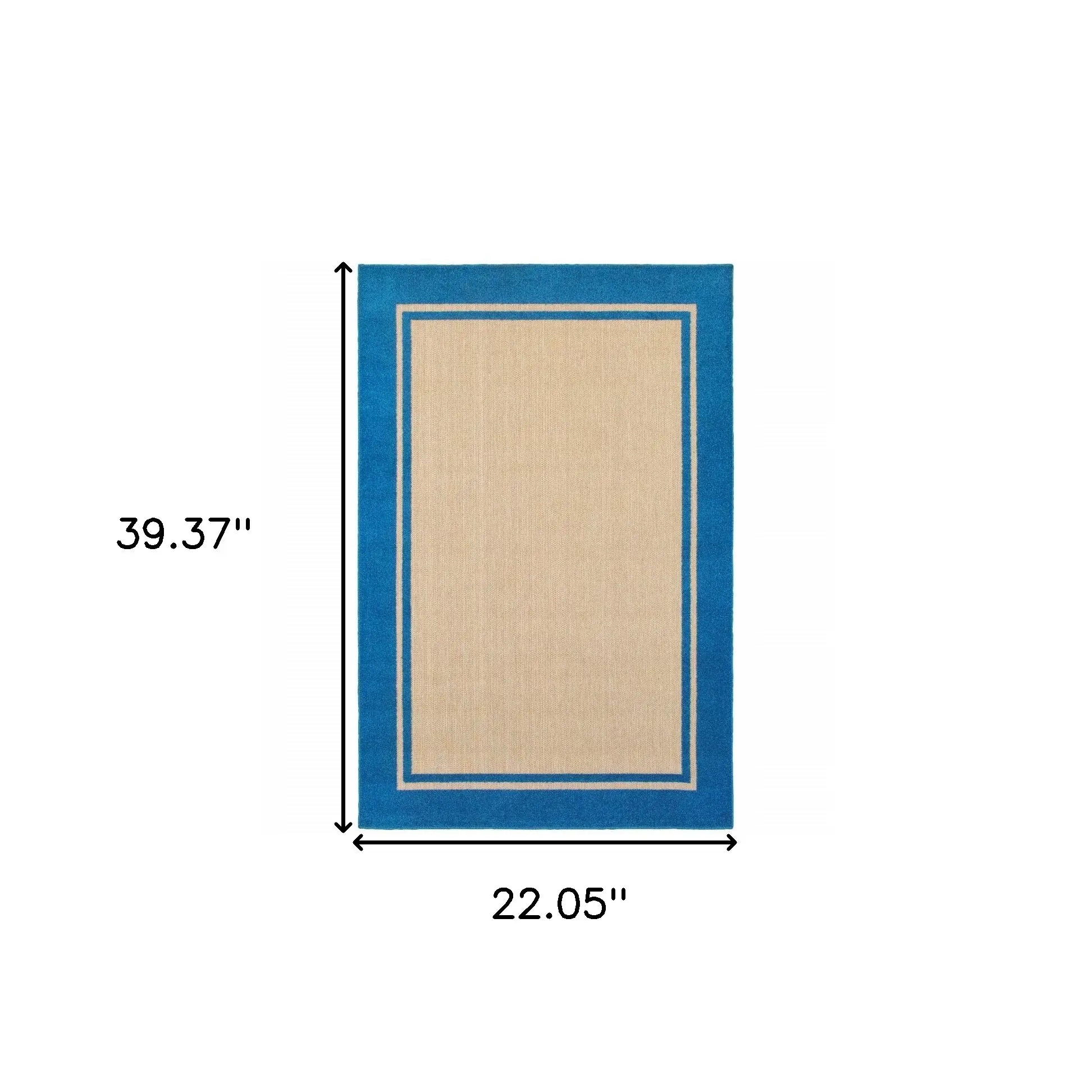 2' X 3' Blue and Beige Stain Resistant Indoor Outdoor Area Rug - Homeroots - Flyclothing LLC