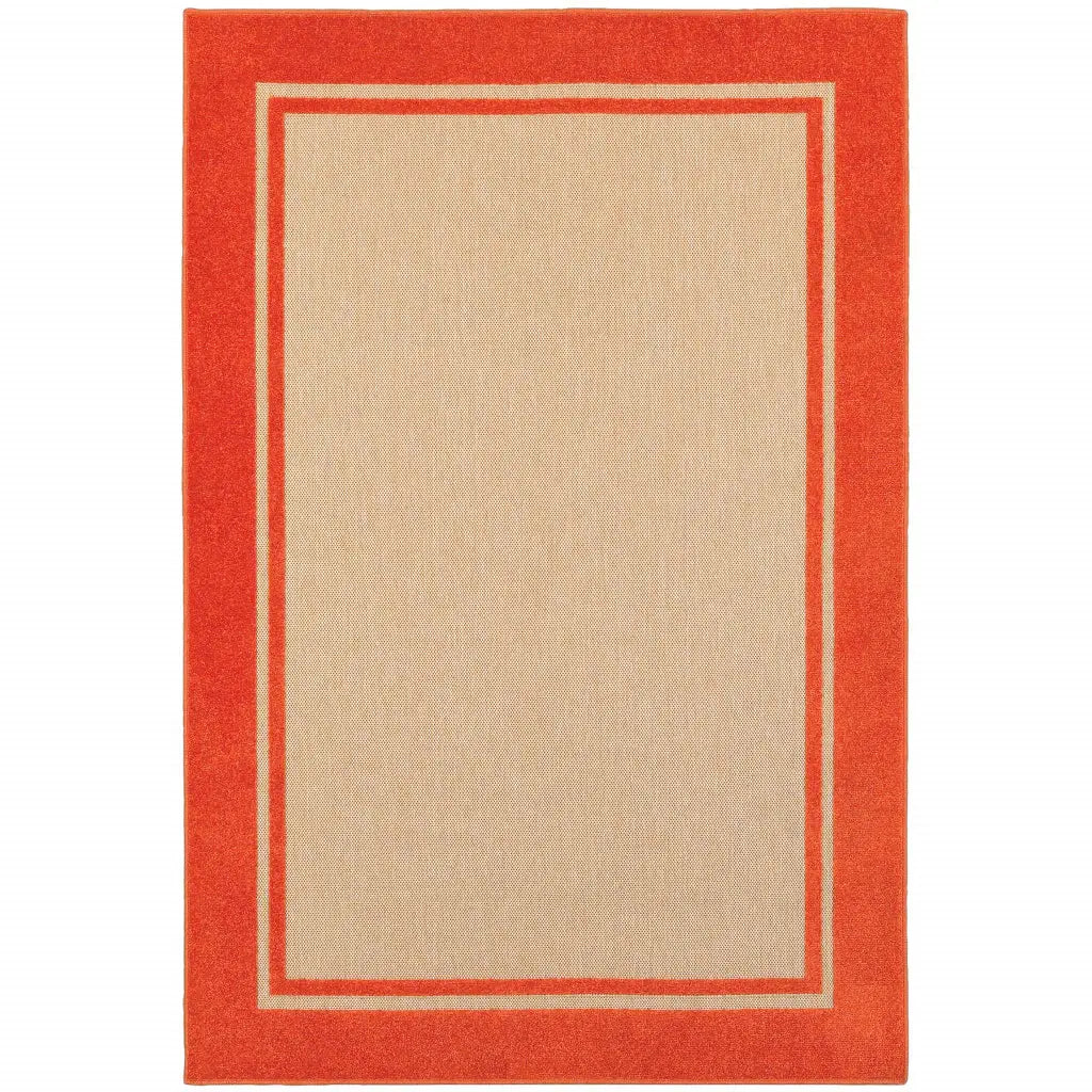 2' X 3' Orange Stain Resistant Indoor Outdoor Area Rug - Homeroots - Flyclothing LLC