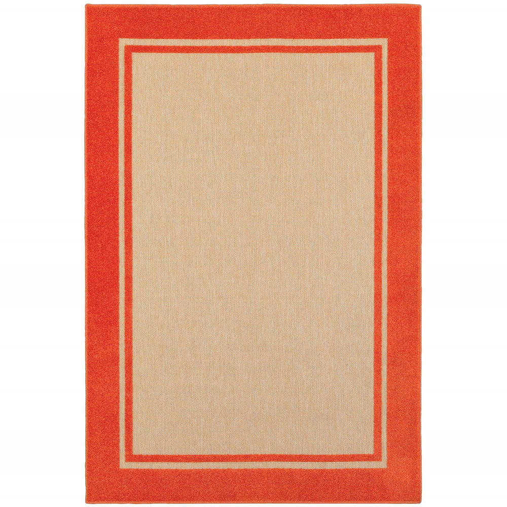 2' X 3' Orange Stain Resistant Indoor Outdoor Area Rug