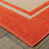 2' X 3' Orange Stain Resistant Indoor Outdoor Area Rug - Homeroots