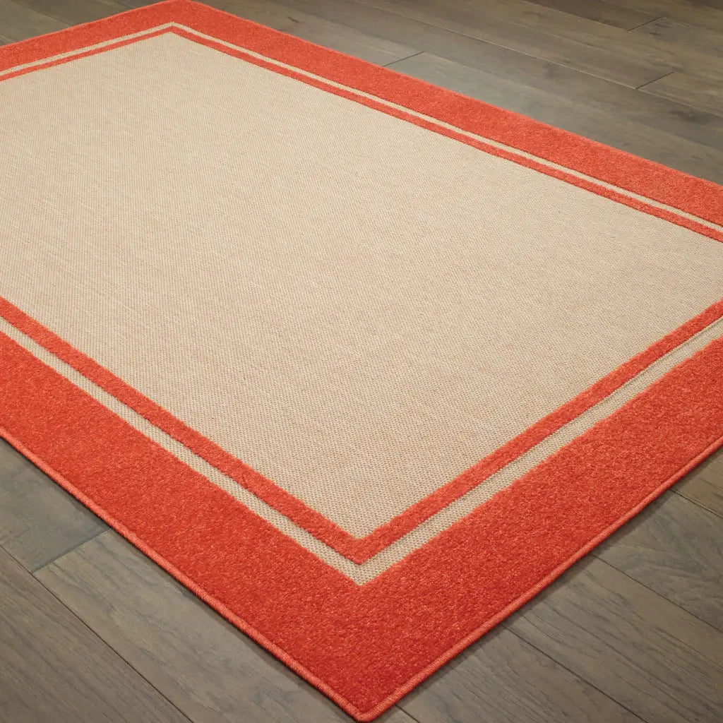 2' X 3' Orange Stain Resistant Indoor Outdoor Area Rug - Homeroots - Flyclothing LLC