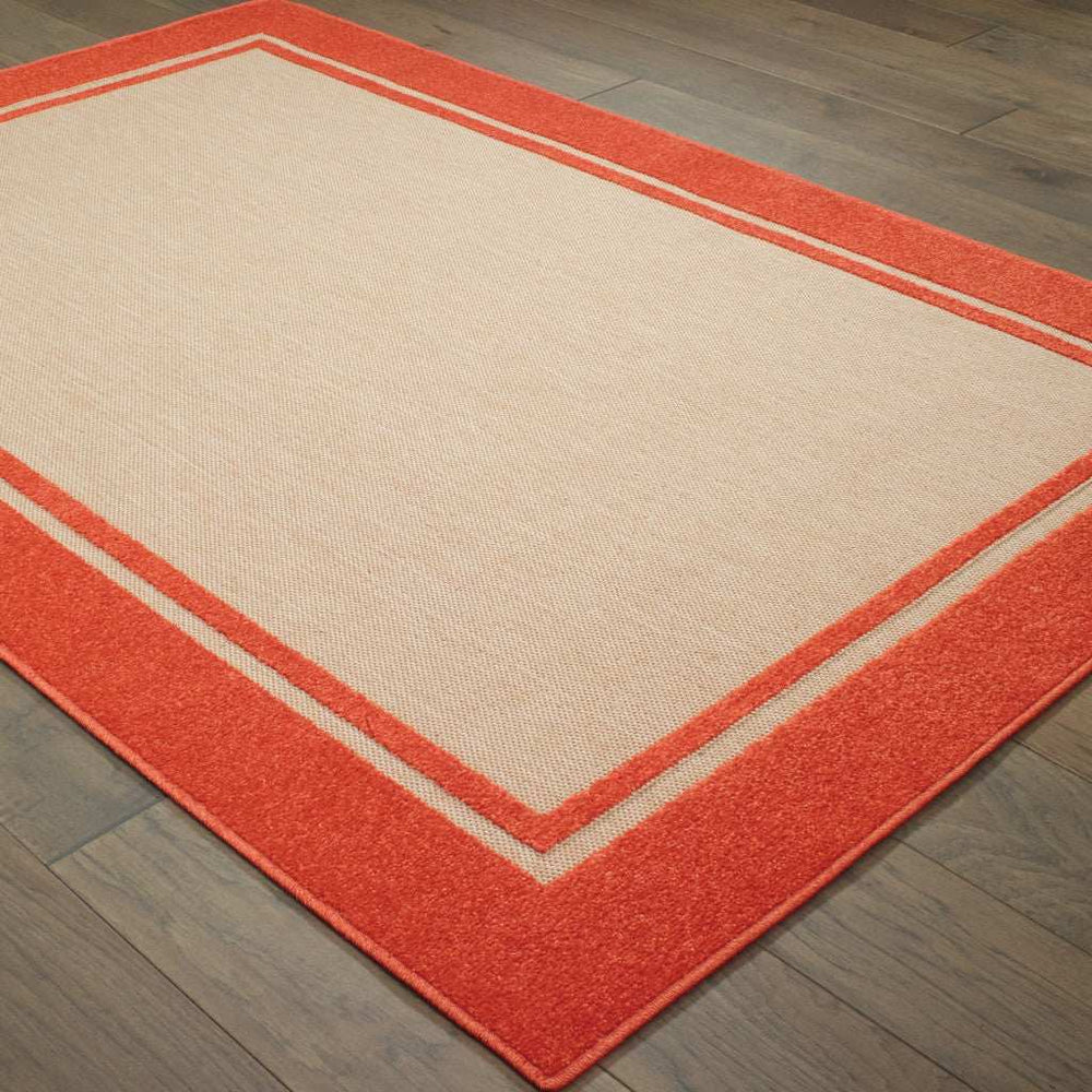 2' X 3' Orange Stain Resistant Indoor Outdoor Area Rug - Homeroots - Flyclothing LLC